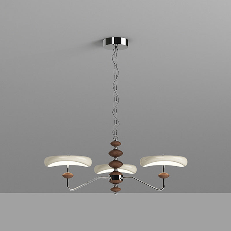 Contemporary Retro Iron Acrylic Column Round LED Chandeliers For Living Room