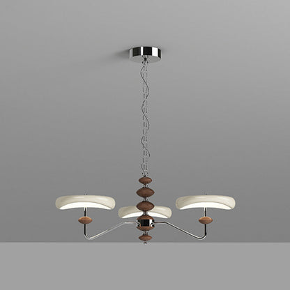 Contemporary Retro Iron Acrylic Column Round LED Chandeliers For Living Room