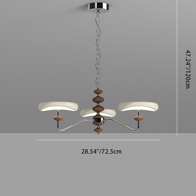 Contemporary Retro Iron Acrylic Column Round LED Chandeliers For Living Room