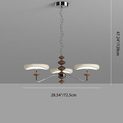 Contemporary Retro Iron Acrylic Column Round LED Chandeliers For Living Room