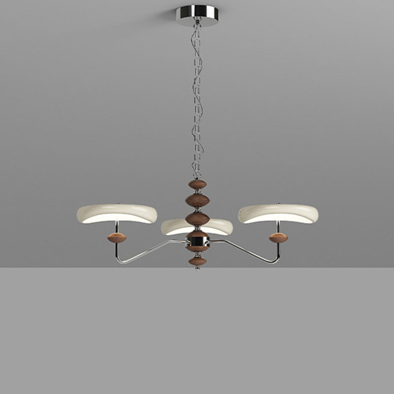 Contemporary Retro Iron Acrylic Column Round LED Chandeliers For Living Room