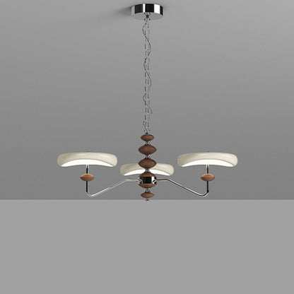 Contemporary Retro Iron Acrylic Column Round LED Chandeliers For Living Room