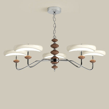 Contemporary Retro Iron Acrylic Column Round LED Chandeliers For Living Room
