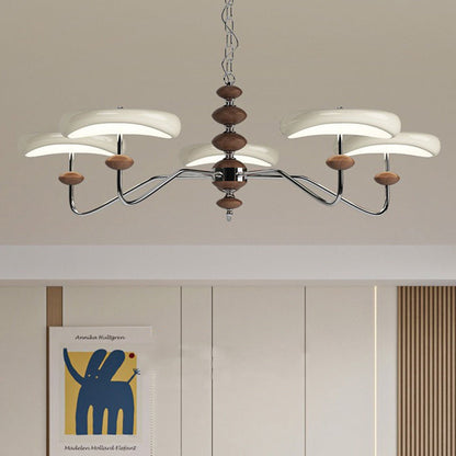 Contemporary Retro Iron Acrylic Column Round LED Chandeliers For Living Room