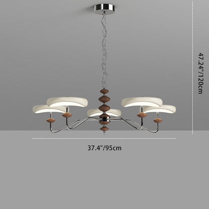 Contemporary Retro Iron Acrylic Column Round LED Chandeliers For Living Room