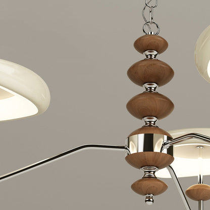 Contemporary Retro Iron Acrylic Column Round LED Chandeliers For Living Room