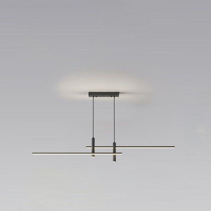 Modern Minimalist Iron Aluminum Silica Strip Spotlight LED Chandeliers Island Light For Dining Room
