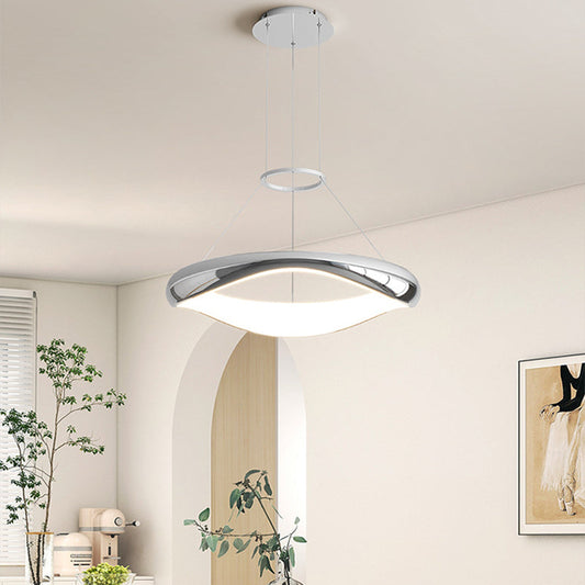 ثريات LED دائرية معاصرة من الحديد الأكريليكي بتصميم إسكندنافي لغرفة الطعام 