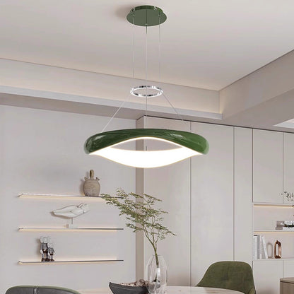 Contemporary Scandinavian Iron Acrylic Round LED Chandeliers For Dining Room
