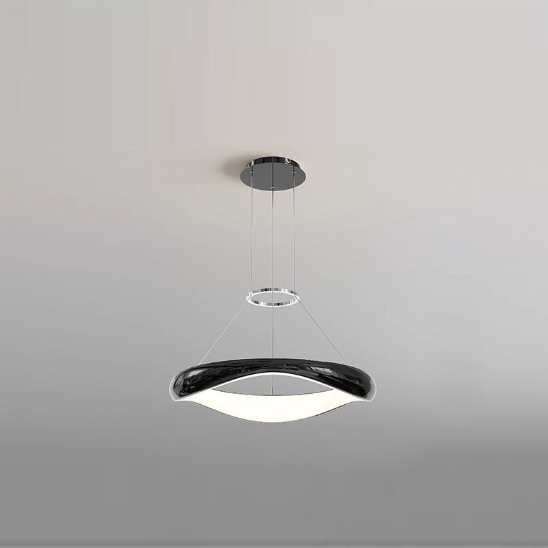 Contemporary Scandinavian Iron Acrylic Round LED Chandeliers For Dining Room
