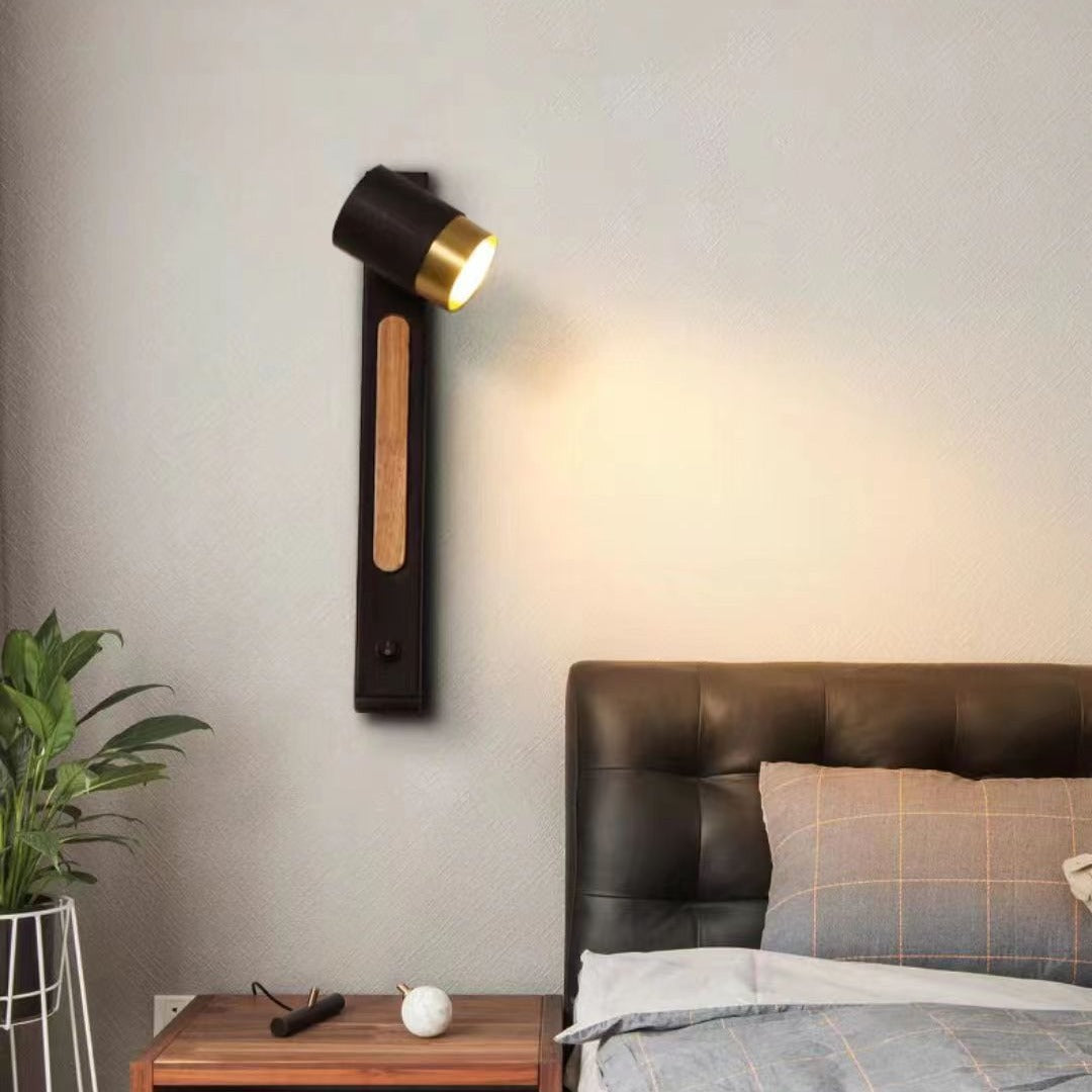 مصباح حائط LED قابل للتعديل على شكل أسطوانة حديدية بتصميم عصري بسيط لغرفة النوم 