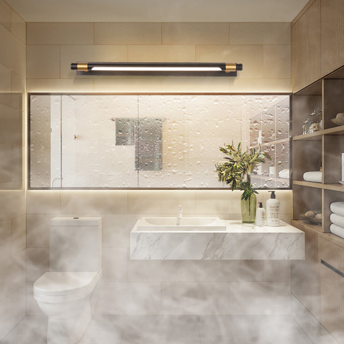 Modern Simplicity Iron Acrylic Waterproof Rotatable Strip LED Wall Sconce Lamp Vanity Light For Bathroom