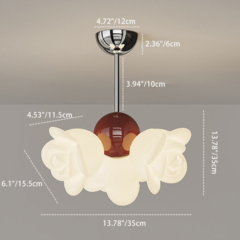Contemporary Creative Iron PE Floral 3-Light Pendant Light For Bedroom