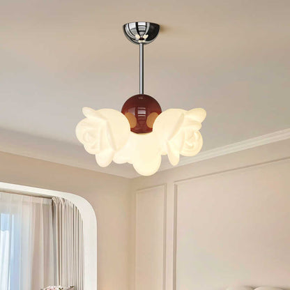 Contemporary Creative Iron PE Floral 3-Light Pendant Light For Bedroom