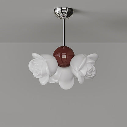 Contemporary Creative Iron PE Floral 3-Light Pendant Light For Bedroom