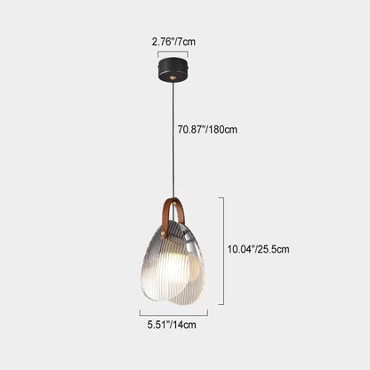 مصباح LED معلق على شكل صدفة من الجلد والزجاج والنحاس والحديد بتصميم آرت ديكو الحديث للسرير 