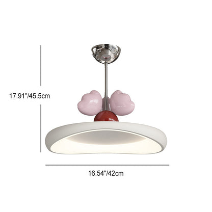 Contemporary Nordic Kids Iron Acrylic Round Heart LED Pendant Light For Bedroom