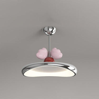 Contemporary Nordic Kids Iron Acrylic Round Heart LED Pendant Light For Bedroom