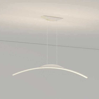 ثريات LED منحنية من الحديد والألومنيوم والسيليكا بتصميم عصري بسيط لغرفة الطعام