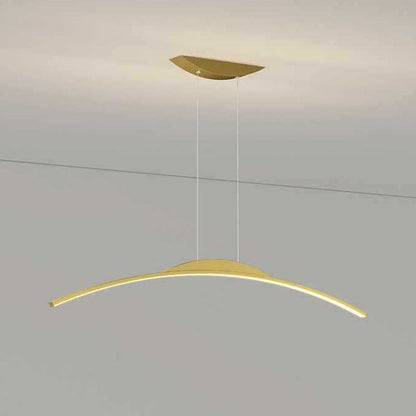 ثريات LED منحنية من الحديد والألومنيوم والسيليكا بتصميم عصري بسيط لغرفة الطعام