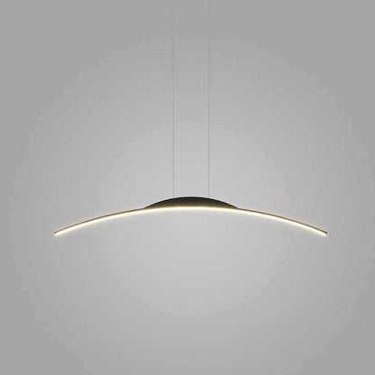 ثريات LED منحنية من الحديد والألومنيوم والسيليكا بتصميم عصري بسيط لغرفة الطعام