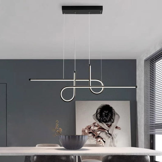 ثريات LED هندسية معاصرة مبتكرة من الألومنيوم والسيليكا بتصميم جزيرة لغرفة الطعام