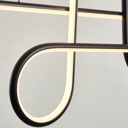 Contemporary Creative Aluminum Silica Line Geometrical LED Chandeliers Island Light For Dining Room