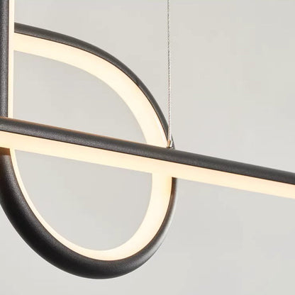 Contemporary Creative Aluminum Silica Line Geometrical LED Chandeliers Island Light For Dining Room