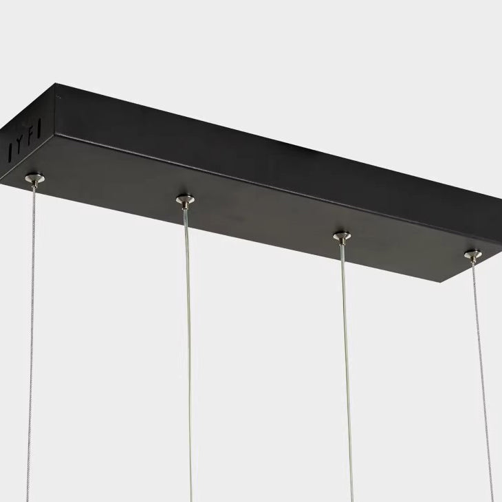 Contemporary Creative Aluminum Silica Line Geometrical LED Chandeliers Island Light For Dining Room