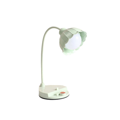 Contemporary Scandinavian ABS PP Rechargeable Touch Sensor Flower LED Table Lamp For Bedside