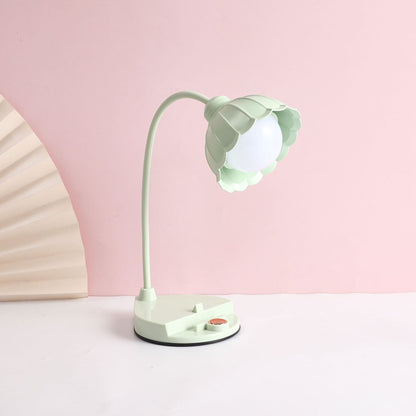 Contemporary Scandinavian ABS PP Rechargeable Touch Sensor Flower LED Table Lamp For Bedside