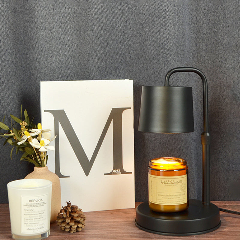 Contemporary Scandinavian Iron Liftable Dimmable Cylinder 1-Light Melting Wax Table Lamp For Bedroom