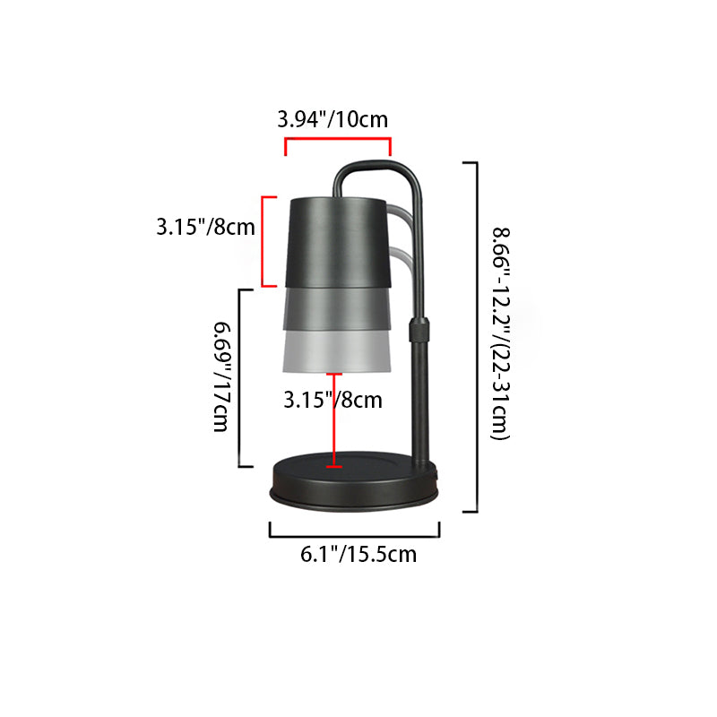 Contemporary Scandinavian Iron Liftable Dimmable Cylinder 1-Light Melting Wax Table Lamp For Bedroom