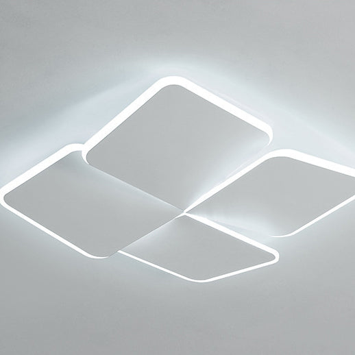 Contemporary Nordic Iron Acrylic Piece Square Round LED Flush Mount Ceiling Light For Bedroom