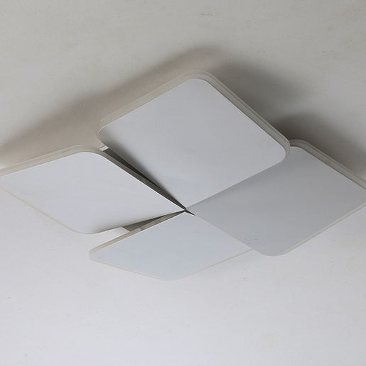 Contemporary Nordic Iron Acrylic Piece Square Round LED Flush Mount Ceiling Light For Bedroom