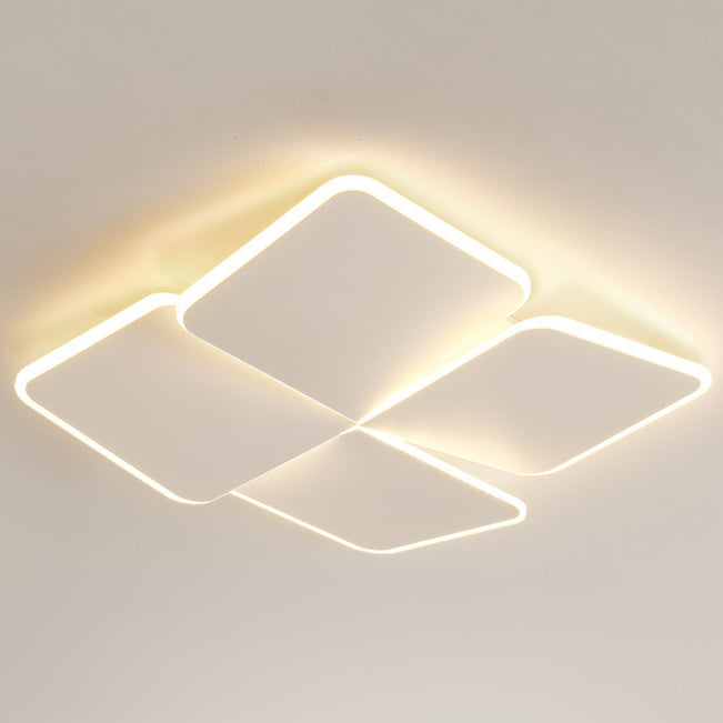 Contemporary Nordic Iron Acrylic Piece Square Round LED Flush Mount Ceiling Light For Bedroom