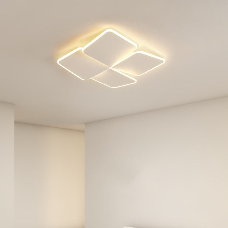 Contemporary Nordic Iron Acrylic Piece Square Round LED Flush Mount Ceiling Light For Bedroom