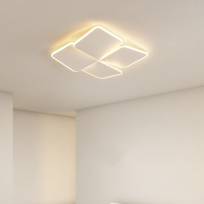 Contemporary Nordic Iron Acrylic Piece Square Round LED Flush Mount Ceiling Light For Bedroom