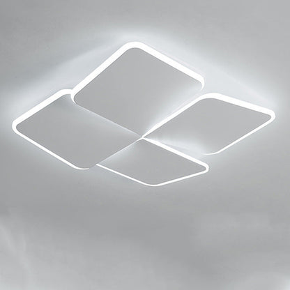 Contemporary Nordic Iron Acrylic Piece Square Round LED Flush Mount Ceiling Light For Bedroom
