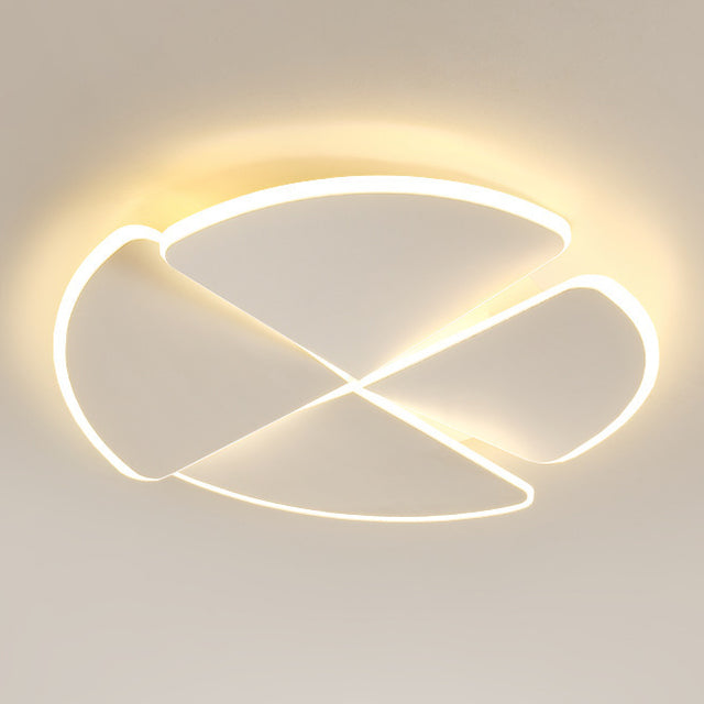 Contemporary Nordic Iron Acrylic Piece Square Round LED Flush Mount Ceiling Light For Bedroom