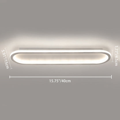 Modern Minimalist Iron Silica Elliptical LED Flush Mount Ceiling Light For Hallway