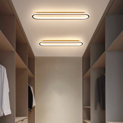 Modern Minimalist Iron Silica Elliptical LED Flush Mount Ceiling Light For Hallway