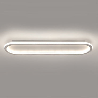 Modern Minimalist Iron Silica Elliptical LED Flush Mount Ceiling Light For Hallway