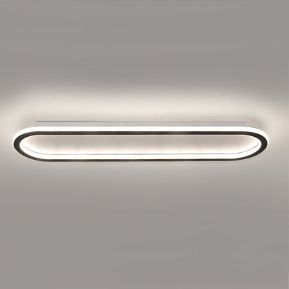 Modern Minimalist Iron Silica Elliptical LED Flush Mount Ceiling Light For Hallway