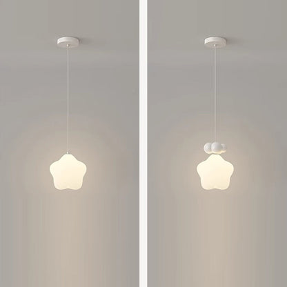 Contemporary Nordic Iron PE Star Moon Cloud LED Pendant Light For Bedside