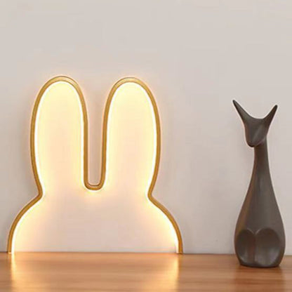 Contemporary Creative Kids Metal USB Bunny Ear Hanging LED Wall Sconce Lamp For Bedroom