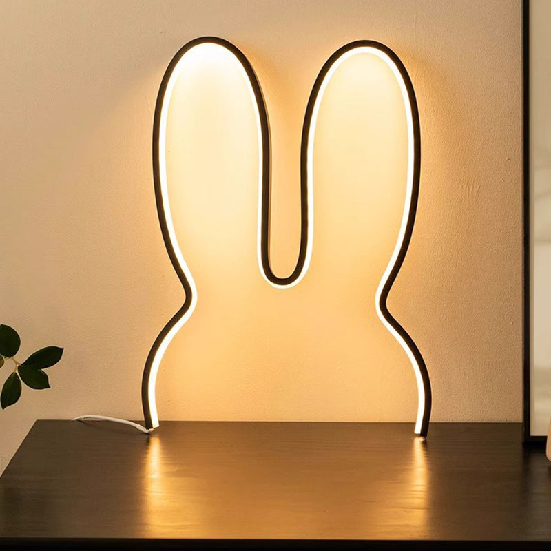 Contemporary Creative Kids Metal USB Bunny Ear Hanging LED Wall Sconce Lamp For Bedroom