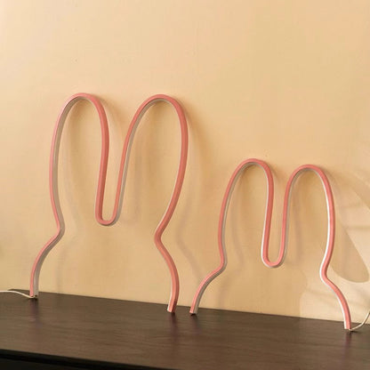 Contemporary Creative Kids Metal USB Bunny Ear Hanging LED Wall Sconce Lamp For Bedroom