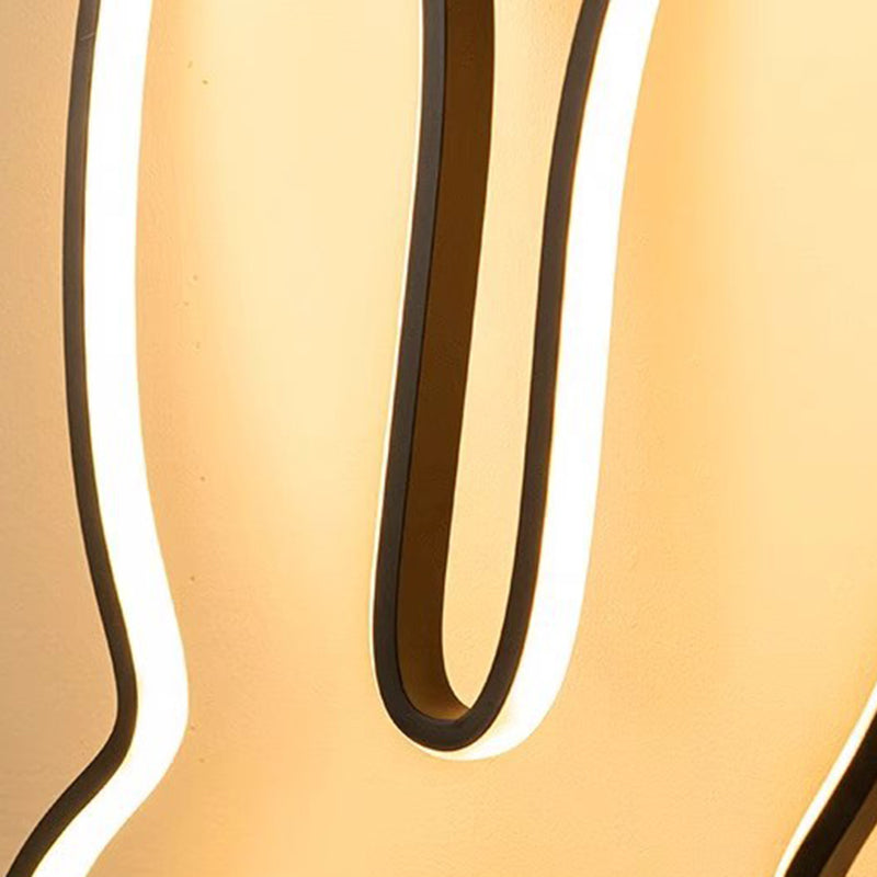 Contemporary Creative Kids Metal USB Bunny Ear Hanging LED Wall Sconce Lamp For Bedroom