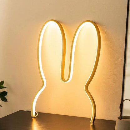 Contemporary Creative Kids Metal USB Bunny Ear Hanging LED Wall Sconce Lamp For Bedroom